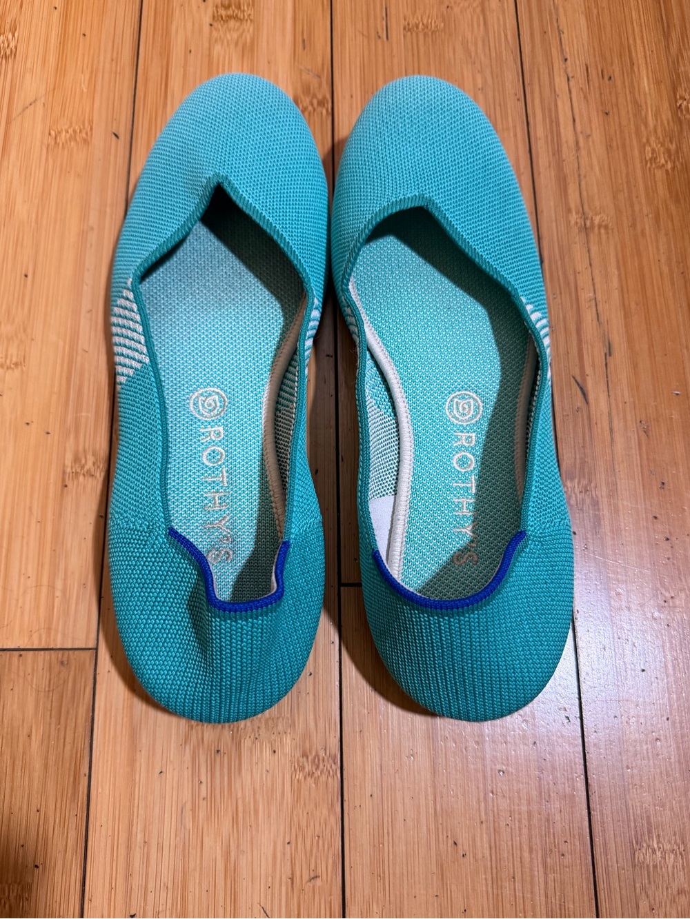 Rothy’s RETIRED COLOR Calypso Teal Ballet Flat Size 11 - Picture 5 of 16